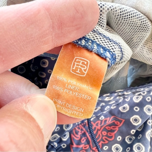 Tori Richard Men’s Swim Trunks 40 Navy Blue Red Leaf Dot Print Board Shorts - Picture 9 of 9